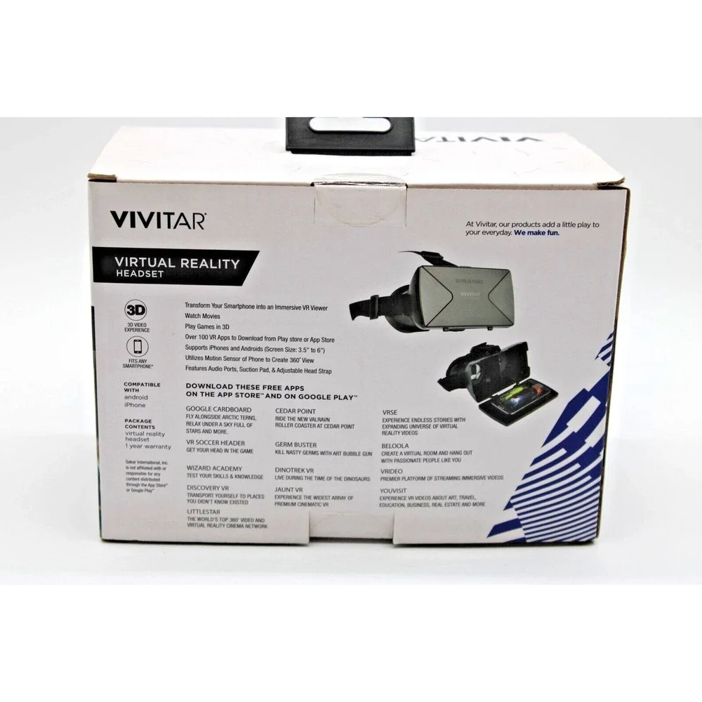 NEW Vivitar Dream On Virtual Reality Headset - 2016 VR-180 Viewer - Sealed